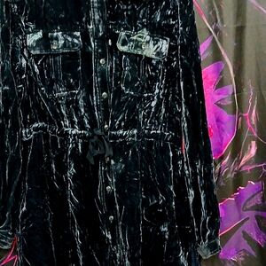 Green Liquid Velvet long sleeve shirt